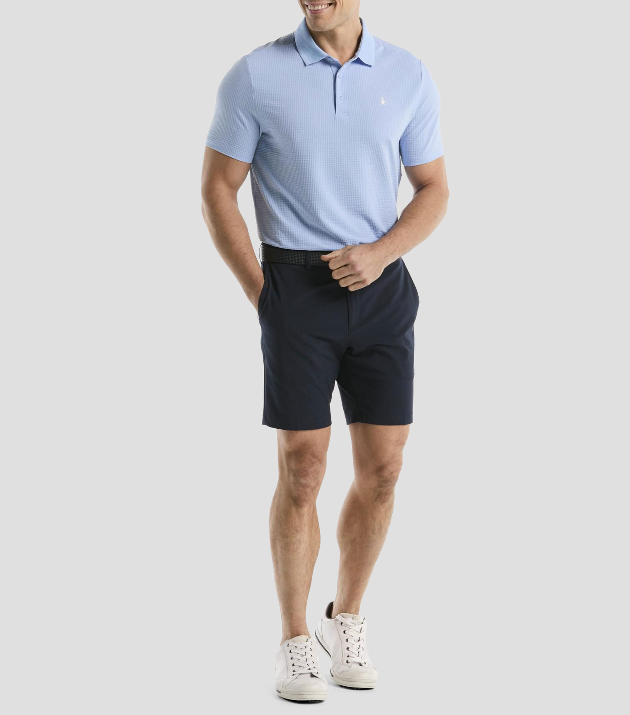 Playera tipo polo manga corta microdiseño Hombre